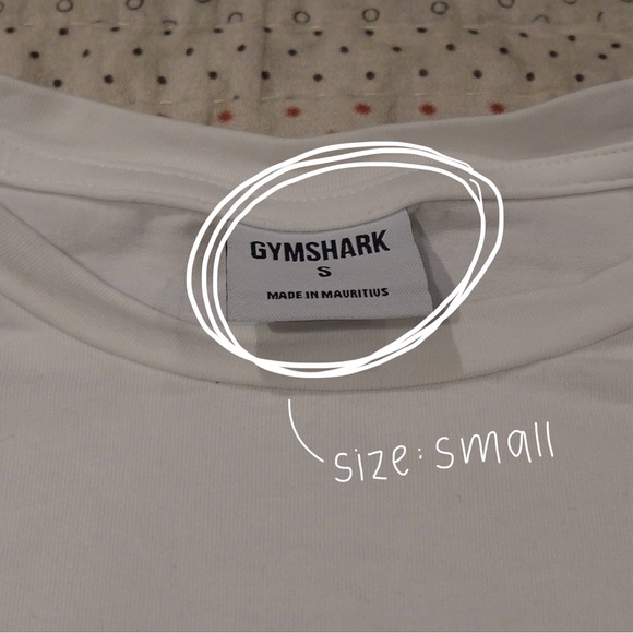 Gymshark White Crop Top / Pump Cover - Size Small - Picture 2 of 3